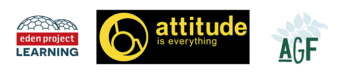 Eden Learning, Attitude is Everything and A Greener Festival logos